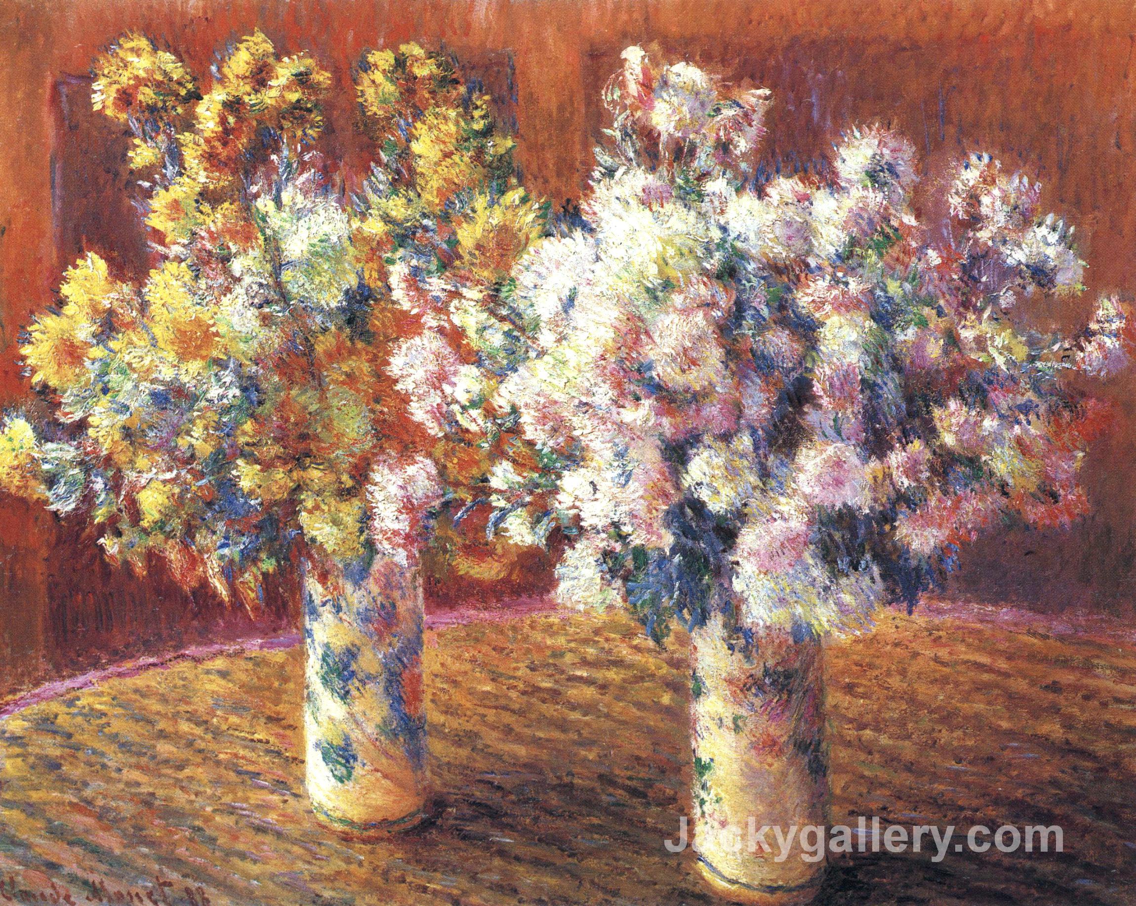 Two Vases with Chrysanthems by Claude Monet paintings reproduction